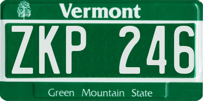 VT license plate ZKP246