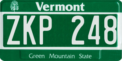 VT license plate ZKP248