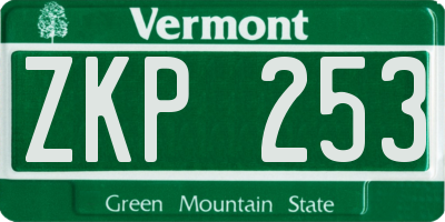 VT license plate ZKP253
