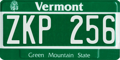 VT license plate ZKP256