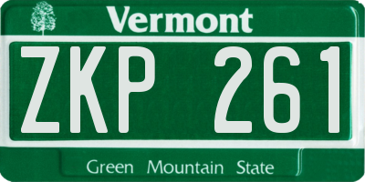 VT license plate ZKP261