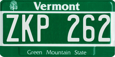 VT license plate ZKP262