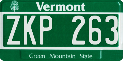 VT license plate ZKP263