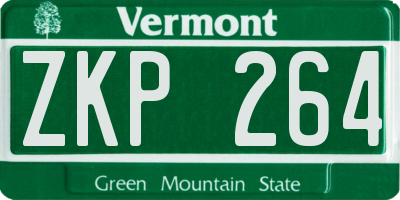 VT license plate ZKP264