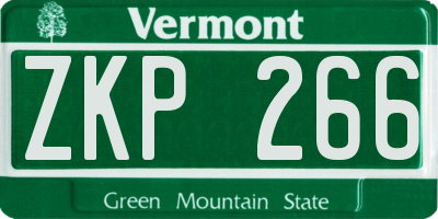 VT license plate ZKP266