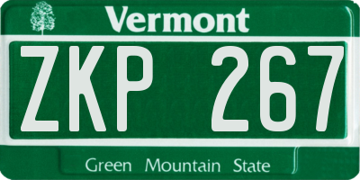 VT license plate ZKP267