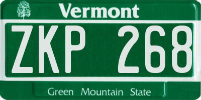 VT license plate ZKP268