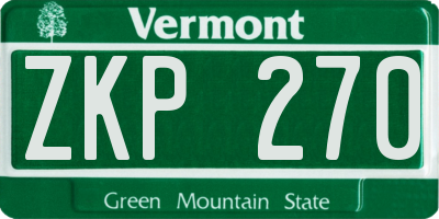 VT license plate ZKP270