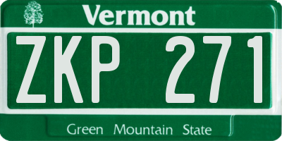 VT license plate ZKP271