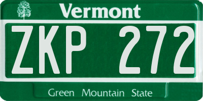 VT license plate ZKP272