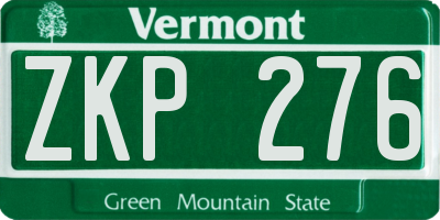 VT license plate ZKP276