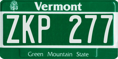 VT license plate ZKP277