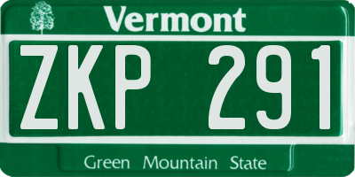 VT license plate ZKP291
