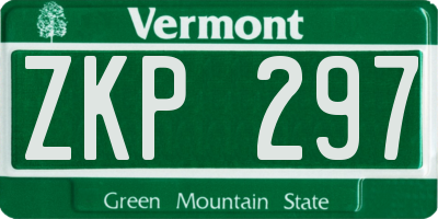VT license plate ZKP297