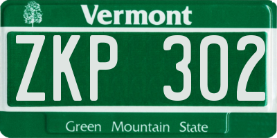 VT license plate ZKP302