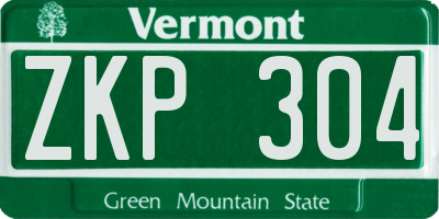 VT license plate ZKP304