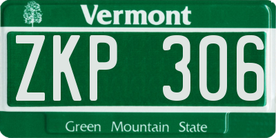 VT license plate ZKP306