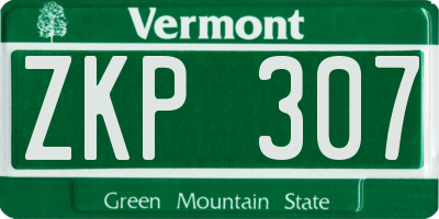 VT license plate ZKP307