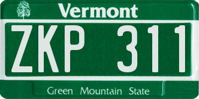 VT license plate ZKP311