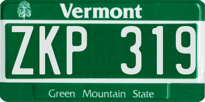 VT license plate ZKP319