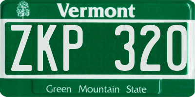 VT license plate ZKP320