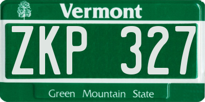 VT license plate ZKP327