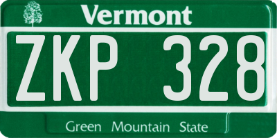 VT license plate ZKP328