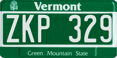 VT license plate ZKP329