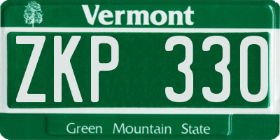 VT license plate ZKP330