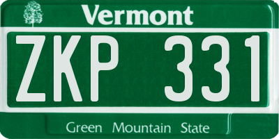 VT license plate ZKP331