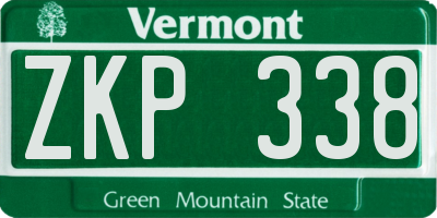 VT license plate ZKP338