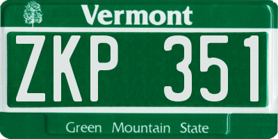 VT license plate ZKP351