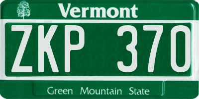 VT license plate ZKP370