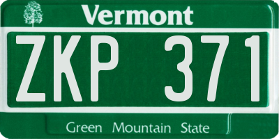 VT license plate ZKP371