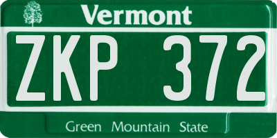 VT license plate ZKP372