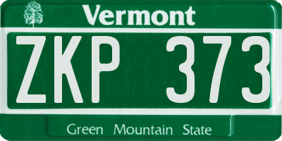 VT license plate ZKP373