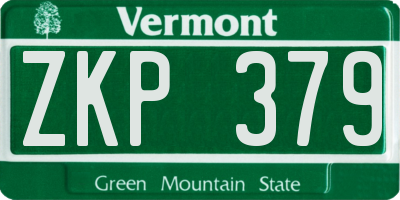 VT license plate ZKP379