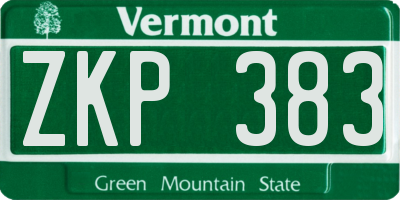 VT license plate ZKP383