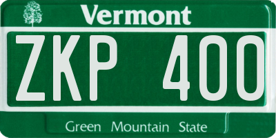 VT license plate ZKP400