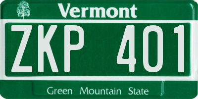 VT license plate ZKP401
