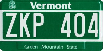 VT license plate ZKP404