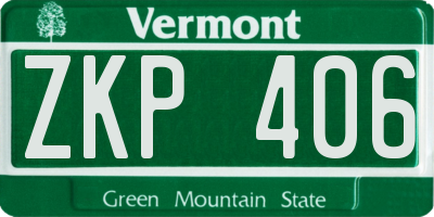 VT license plate ZKP406