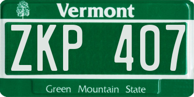 VT license plate ZKP407