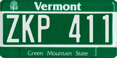 VT license plate ZKP411