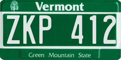 VT license plate ZKP412