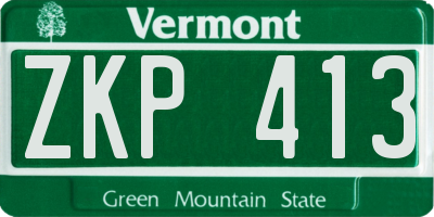 VT license plate ZKP413