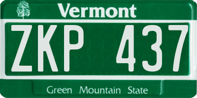 VT license plate ZKP437