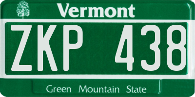 VT license plate ZKP438