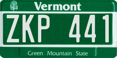 VT license plate ZKP441