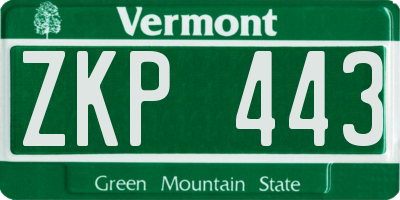 VT license plate ZKP443